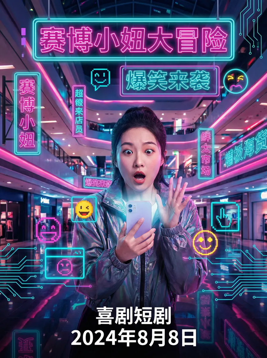 调教视频在线观看 搞笑喜剧短剧 - 赛博小妞大冒险海报